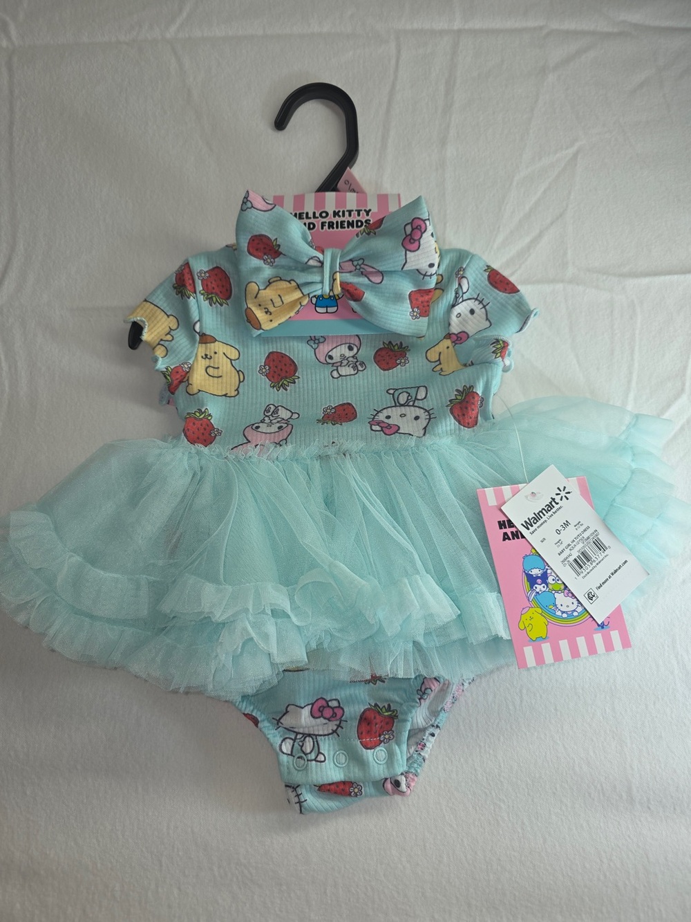 Hello Kitty Mint Strawberry Print Baby Romper - Picture 3 of 12